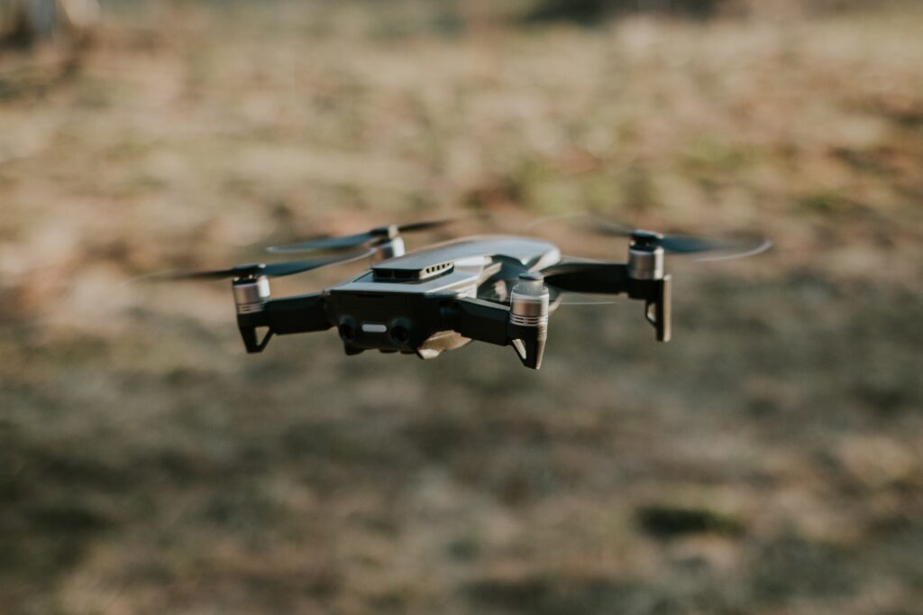 Drone flying in the sky