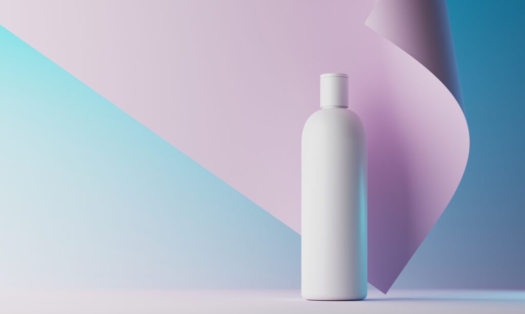 Minimal background for cosmetic branding and packaging presentation. Stage pastel colors. 3d
