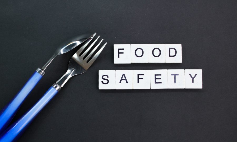 spoon and with the word food safety alphabet.